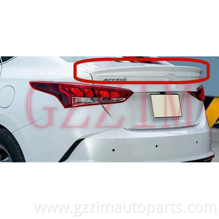 Exterior Accessories ABS Carbon Fiber Rear Trunk Boot Wing Spoiler For Accent 2019-2022